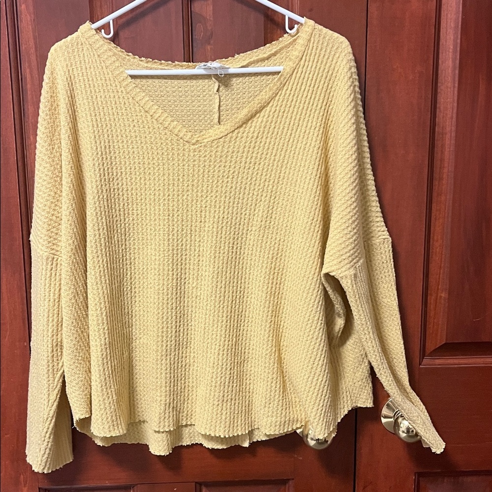 Sadie & Sage Yellow V-Neck Women's Sweater